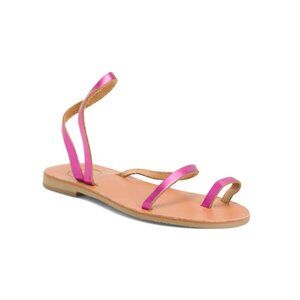 CIEL Metallic Fuschia Leather Handmade Daytona Toe Ring Sandals
